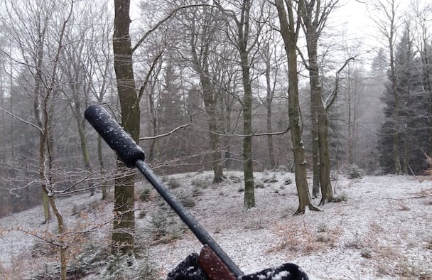 Drivjagt på råvildt i snevejr